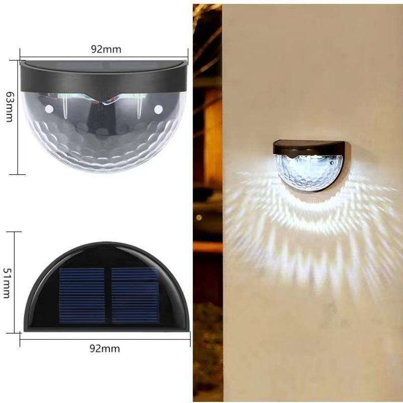 Waterproof Semicircular Solar Garden Wall Lights with Light and Shadow Effect