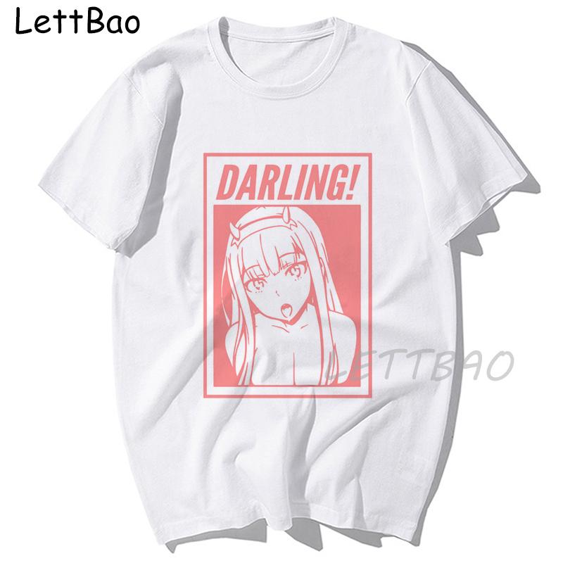 Darling In The Franxx Anime Vintage Tees Funny T Shirt Zero Two Hentai O Neck