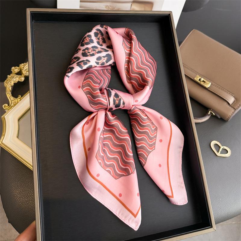 70Cm Dot Pattern Scarf Imitation Silk Square Scarf Women Neckerchief Female Luxury Square Scarves Satin Hijab Ribbon Bandana