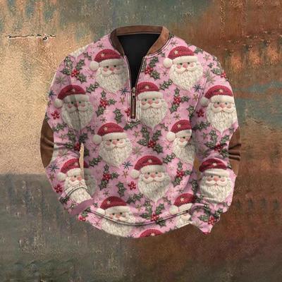Herren Herbst 2025 Cartoon Weihnachtsmann Hoodie