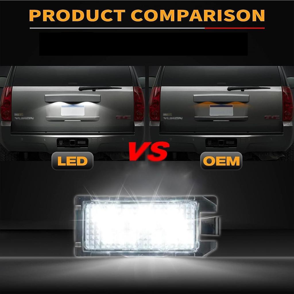 2x LED License Plate Light Assembly for Fiat 500 2013- Dodge Viper 2013-2017, Tag Lamps for Jeep Grand Cherokee 2014- Compass Patriot,68228930AA