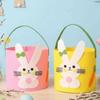 Cartoon Felt Easter Egg Basket Non-Woven Large Capacity Rabbit Candy Bags Cute Cookie Gift Bag Festival Present Storage Bags