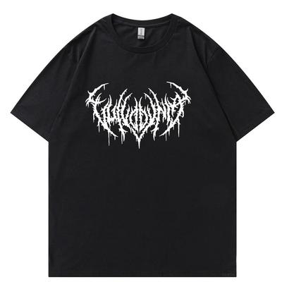 Hip Hop Gothic Street Punk Unisex T-shirts Korean Black Oversized Tshirt Tops Harajuku Graphic Tshirt WoUnisex's Unisex Tops Tee