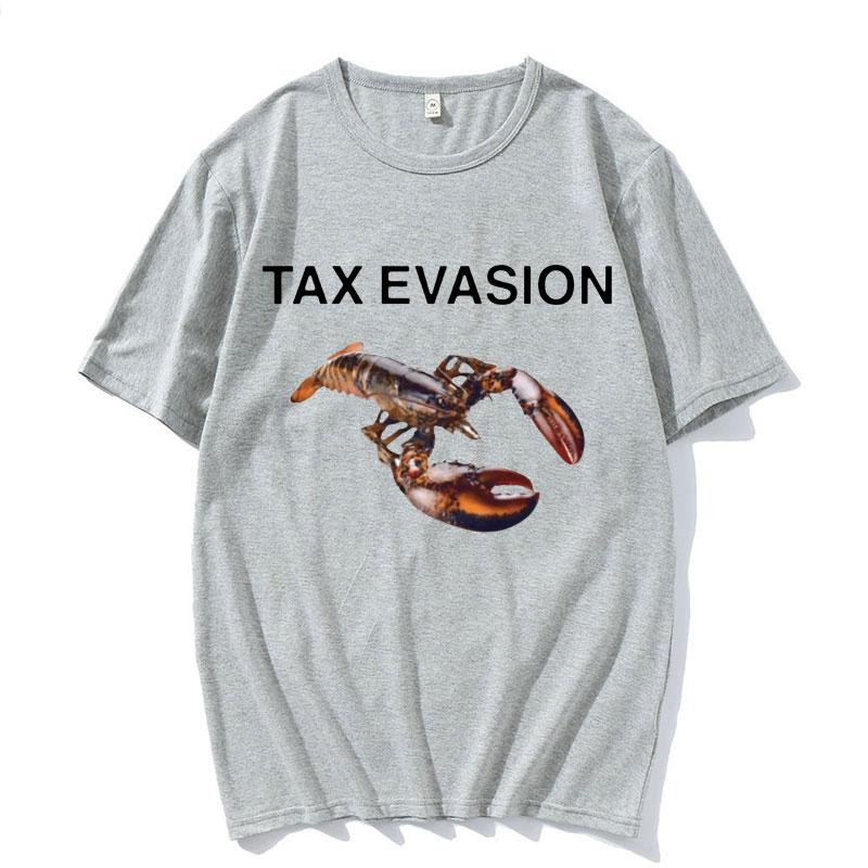 Unikanie Podatków Homar Śmieszny Mem Graficzny T-shirt Męski Damski Odzież Casualowa Modny T-shirt Męski Oversize Bawełniane Koszulki Topy