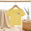 Kids' Cute Cartoon Embroidered T-Shirt - Ice Silk, Short Sleeve, Ruffle Design for Summer