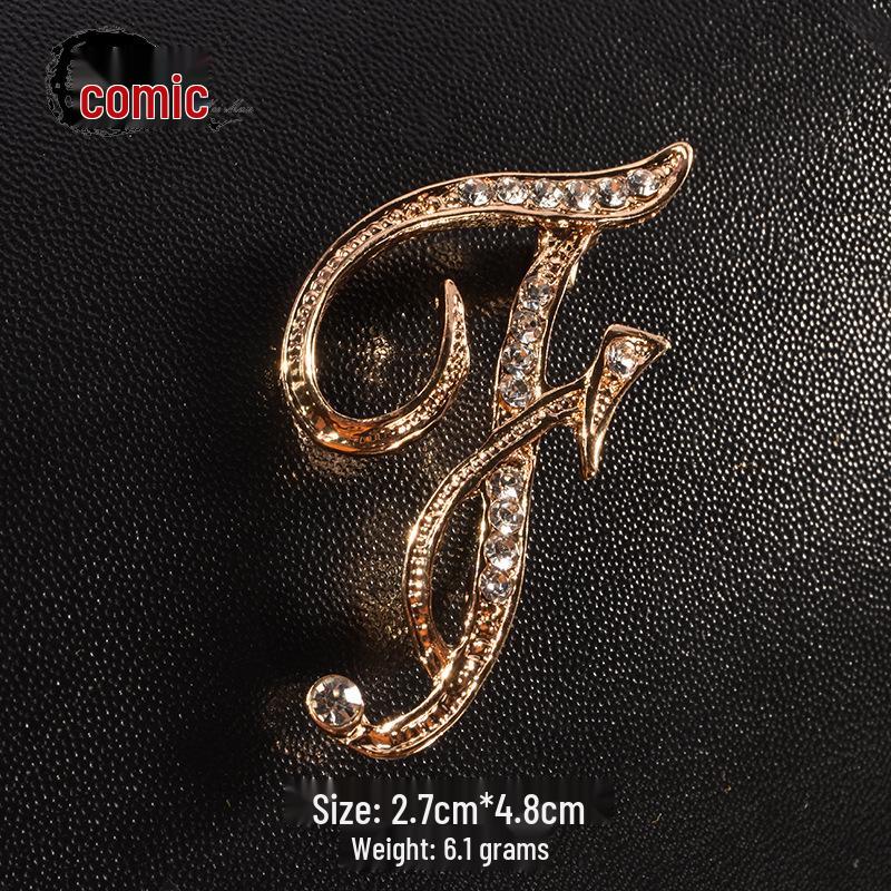 Men's Suit Jacket Brooch: Elegant English Letter Pin for a Stylish Touch