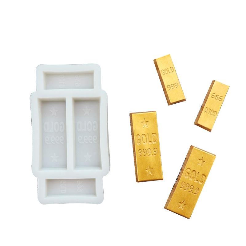 Flexible Gold Brick Silicone Mold Chocolate Gumpaste Making Mold Baking Tool Creative Fondant Dessert Mould