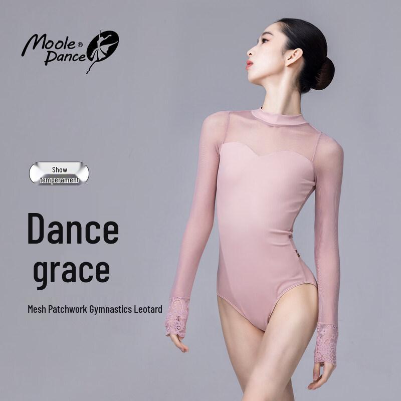 Women s Sexy Mesh Long Sleeve Ballet Leotard XL