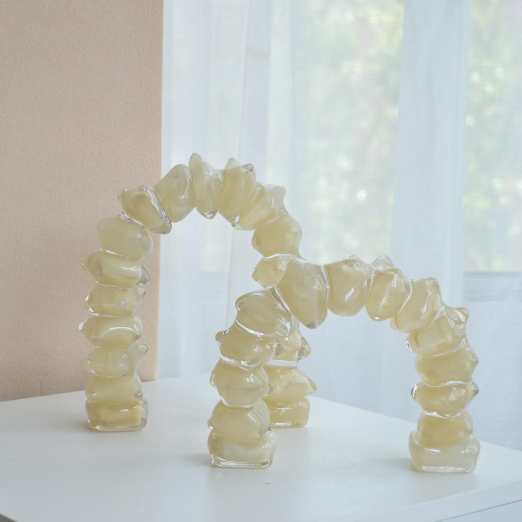 Arco de Vidro Geométrico Criativo Tubo Irregular Vidro Semicircular Artesanato Figuras Decorativas Acessórios de Decoração para Casa