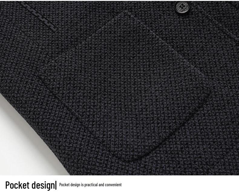 2025 Bestselling Dad Style Woolen Coat: Thick Chenille Stand-Up Collar Jacket for Middle-Aged & Elderly, Autumn/Winter Collection