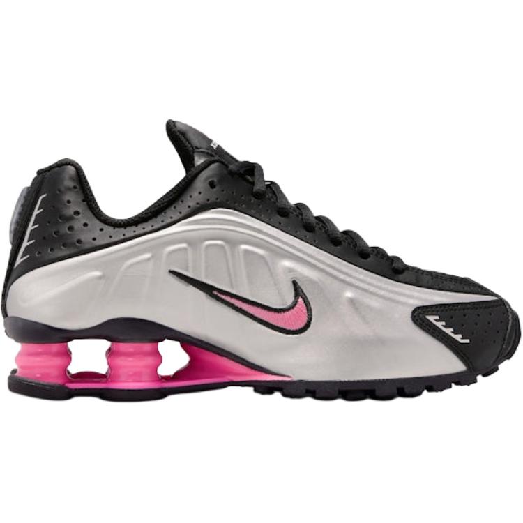 Nike Shox R4 GS Black Metallic Silver Pinksicle Kids Sneakers CW2626-006