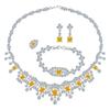 Bridal Jewelry Four-Piece Wedding Dress Dinner Accessories Middle East Full Zircon Necklace Bracelet Ring Earring Set