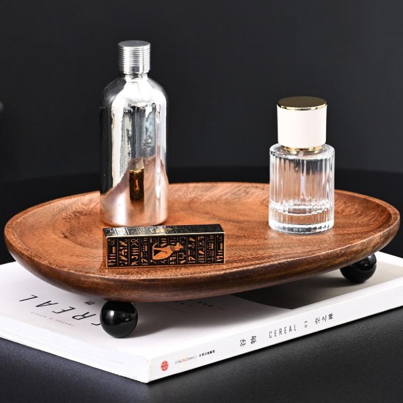 Wooden Entrance Key Tray Simple Jewelry Storage Plate Modern Living Room Desktop Fruit Plates Nordic Home Decoration Trays