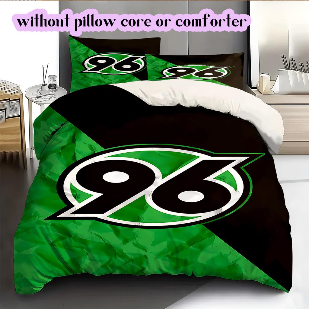 Hannover 96 Pattern Bedding Quilt Set Quilt Cover Pillowcase Home Decoration Birthday Gift (1 * Duvet Cover + 2 * Pillowcase, Without Core)