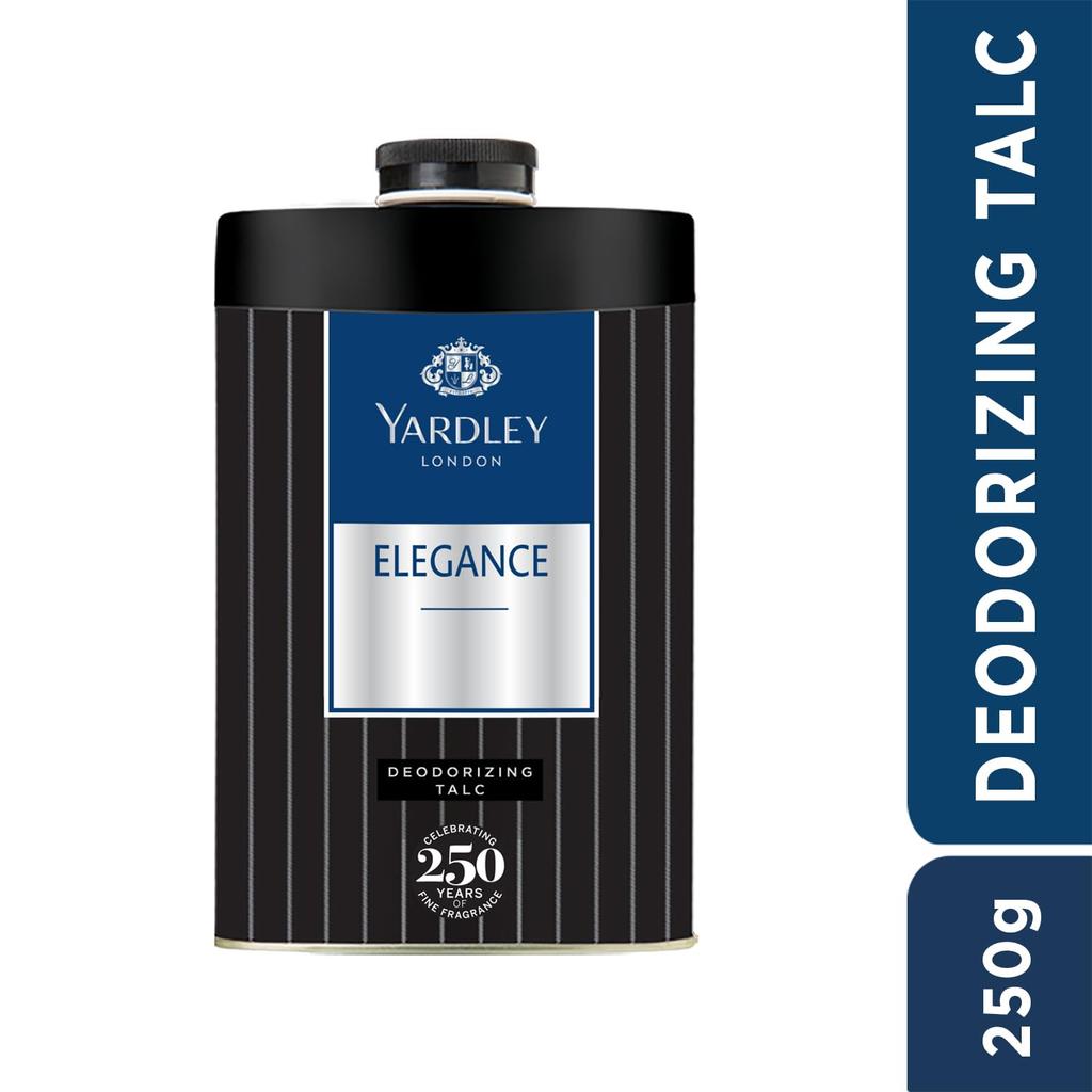 Yardley London Elegance Deodorizing Talc For Men 250G Super Fine Fougere Aromatic Woody Fragrance Body Powder