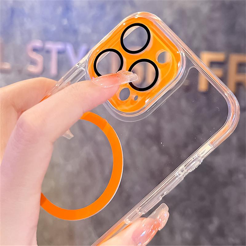 For Magsafe Case For iPhone 17 16 15 14 13 Pro Max Magnetic Transparent Wireless Charge Phone Cases For iPhone Air 16 Plus Cover