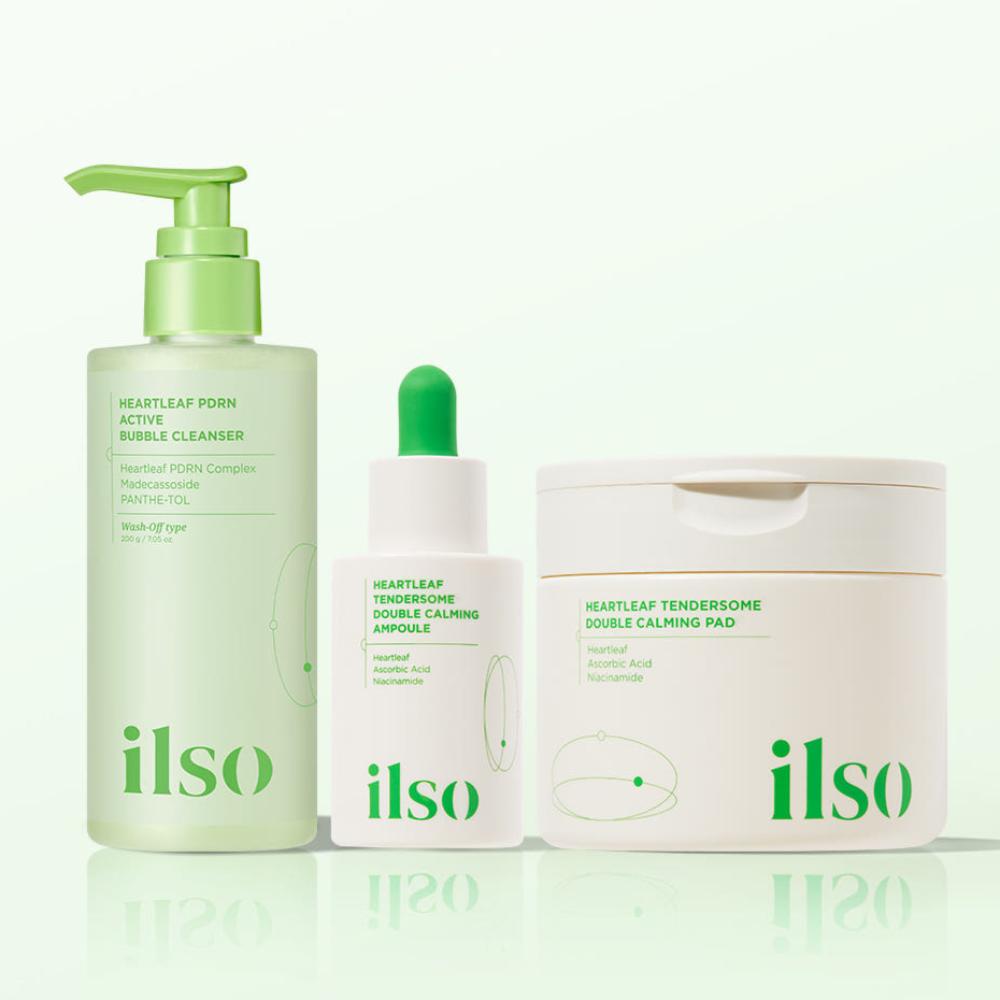 Ilso Sensitive Calming Houttuynia Cordata SET (Bubble Cleanser 200g + Ampoule 30ml + Pad 60 Sheets)
