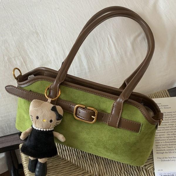 Vintage high-end new 2025 suede, niche hand-carried small bag, commuting simple messenger bag, women's bag