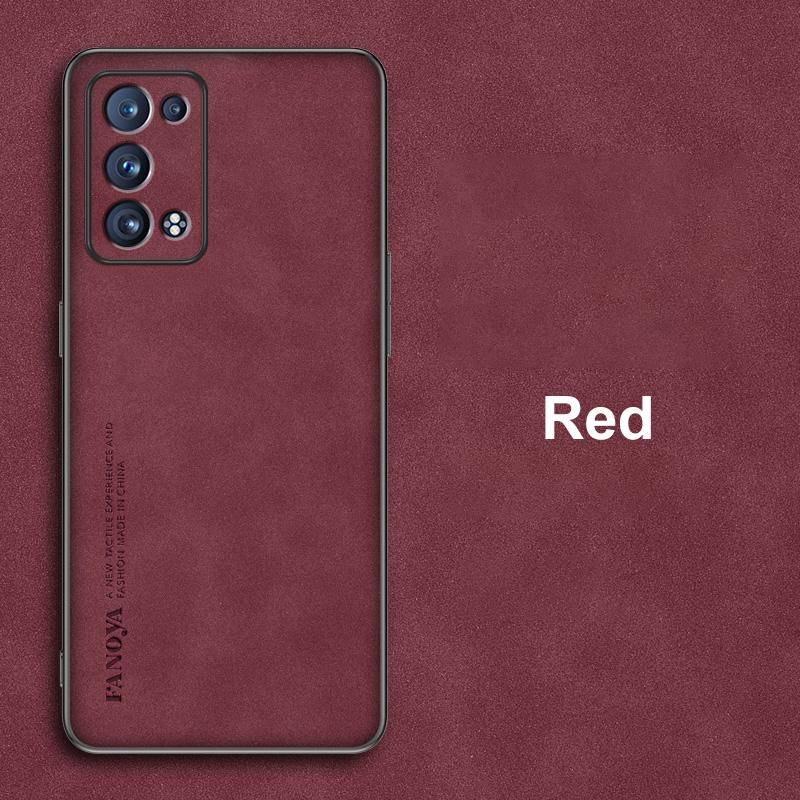 

Роскошный чехол из искусственной кожи для OPPO Reno 8 7 4G 6 Pro Plus 7Z 5G Чехол Матовый силиконовый чехол для телефона для OPPO Find X5 Pro X5 Lite Find X5 Lite красный