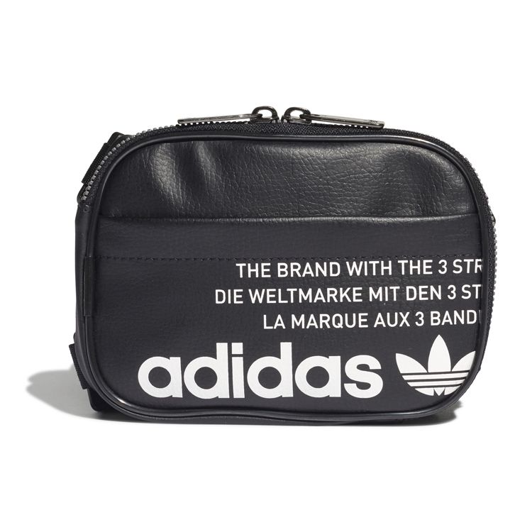 Adidas Originals Casual Sports Letter Logo Double Zipper Shoulder Crossbody Bag Small Unisex bags Black GN4448 Black