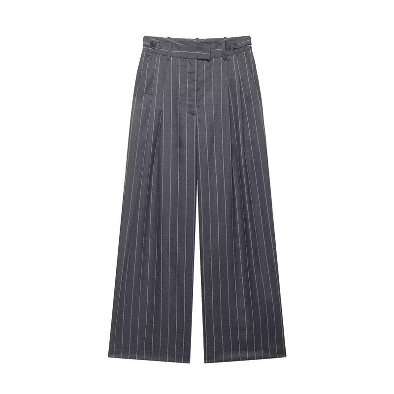 2026 Spring Women s Striped Wrap Suit & Trousers Set M