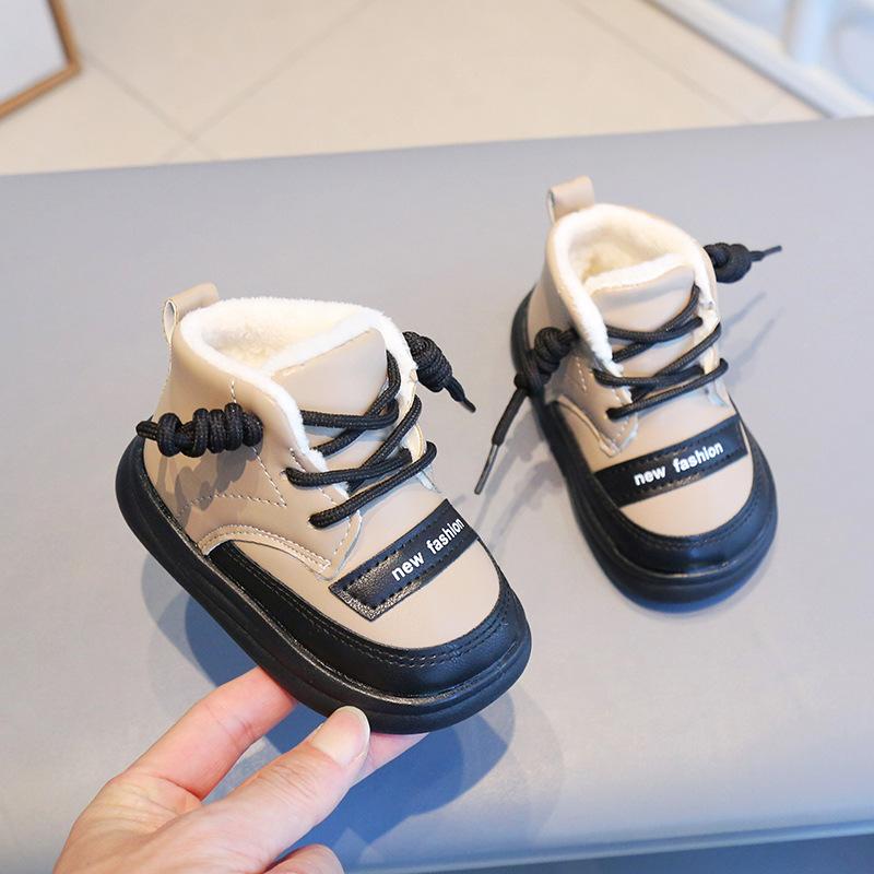 

Зимние хлопковые ботинки с бархатом и толстые зимние ботинки Хлопковые ботинки для мужчин и женщин Детская обувь Водонепроницаемая версия 26 коричневый