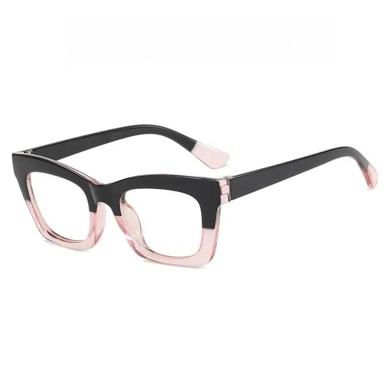 Square Cat Eye Women's Fashion Glasses Transparent Lenses Retro and Elegant Suitable for Daily Shopping