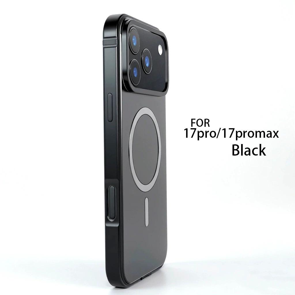 iPhone 17 Pro Max Magnetic Metal Frame Protective Case - Original Color Cover