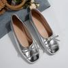 Women's Flats French Square Head Single Shoes Soft Ballet Flat Shoes Slip On Loafers Casual Leather Single Shoe Zapatos De Mujer