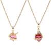Luxury Pink Zircon Heart Necklace For Women Gothic Sword Go Through Love Choker Elegant Crystal Flower Necklaces Y2k Jewelry