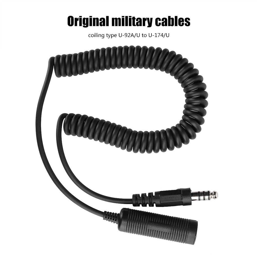 U92AU TO U174U Helicopter Military Headphone Extension Line Cable