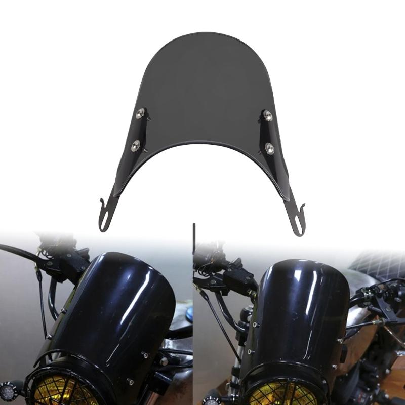 Motorcycle Wind Deflector Universal Motorcycle Modification Windshield Windscreen for 4''-7'' Headlights, 3 Colors