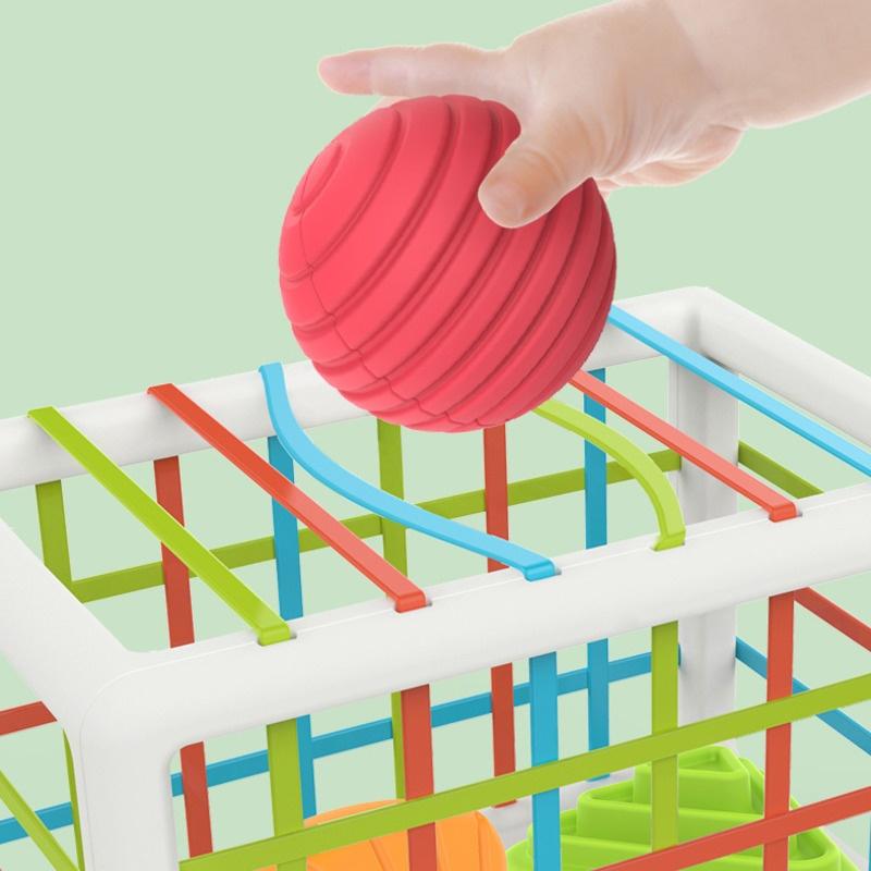 Montessori Colorful Shape Blocks Sorting Game Baby Motor Skill Tactile Learning Educational Toys For Children Bebe Birth Gift