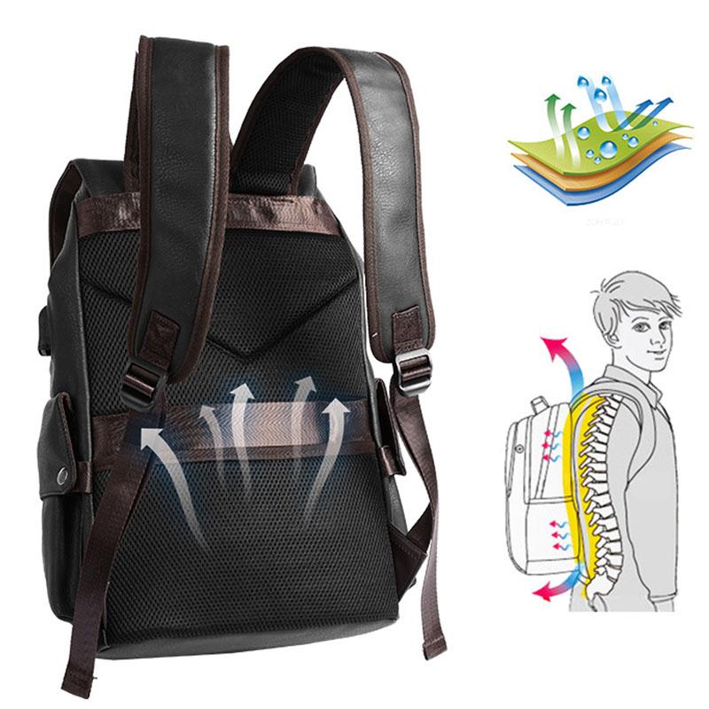 Herrenrucksack Vintage Große Kapazität 16 Zoll Laptoptaschen Junge Wasserdichte Schultasche Luxus Herren Reiserucksäcke