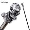 Silver Resin Skull Head Walking Cane Fashion Decorative Steel Stick Gentleman Elegant Cosplay Cane Knob Crosier 92cm