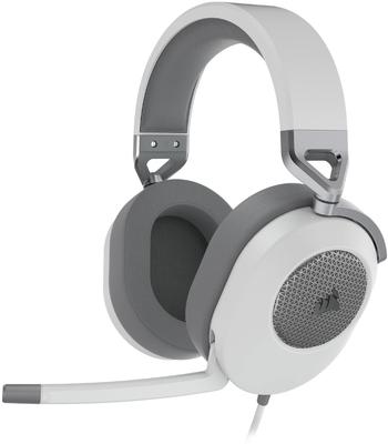 CORSAIR HS65 SURROUND Gaming Headset med Kompatibel med Xbox og Discord Certificeret Hvid 3,5mm Stik, Mac, PS5, PS4, Series, Switch, - -