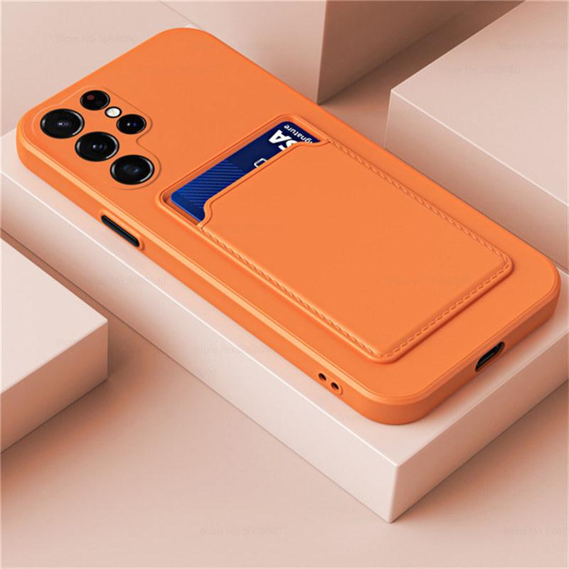12 Color Card Bag Tekuté pouzdro pro Samsung S20 21 22 Plus Ultra M52 M51 M31s M12 Pouzdro Kontrastní barva