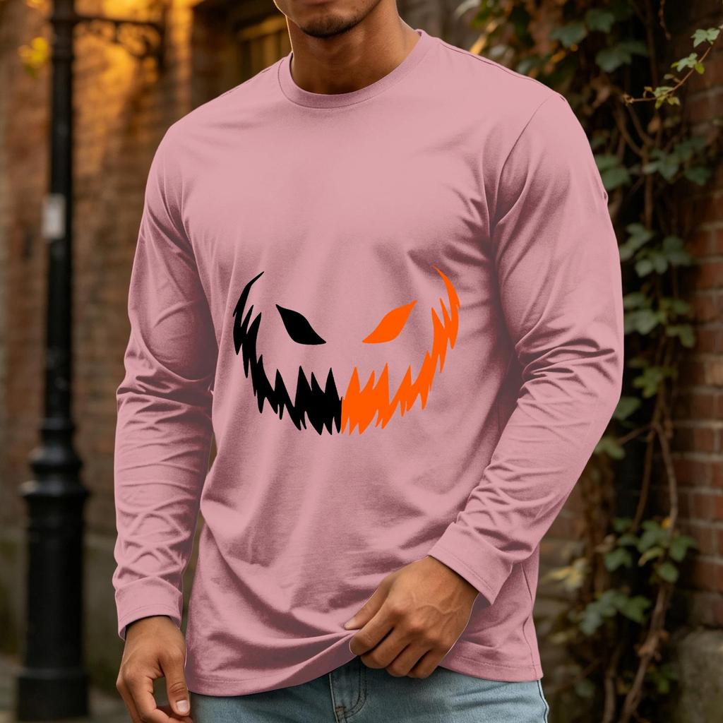 Men's Halloween Casual Long Sleeve Neck Shirt