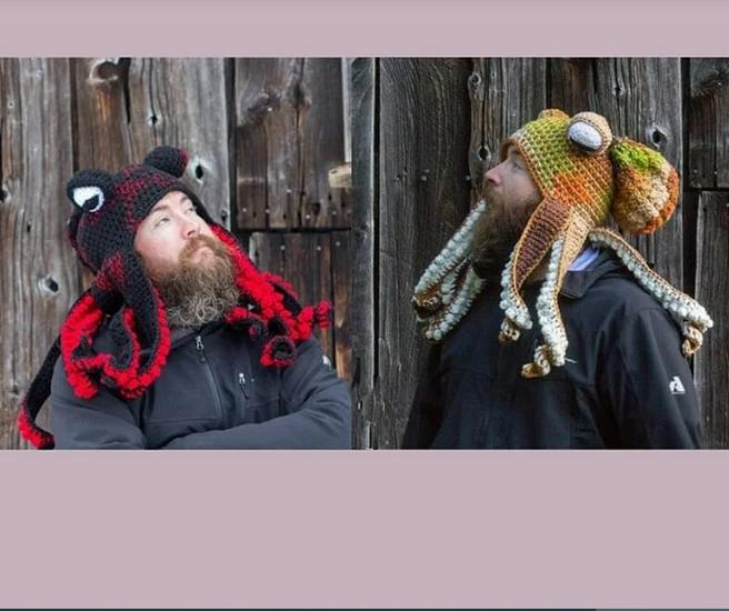 Handmade 2024 Fall/Winter Rainbow Dopamine Octopus Crochet Hat