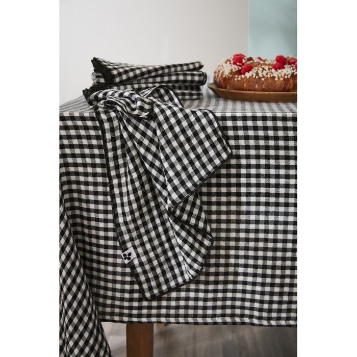 Lot de 3 serviettes de table "Vickie" 40 x 40 cm Tissé teint "Gaze de Coton" l'Effet Papillon