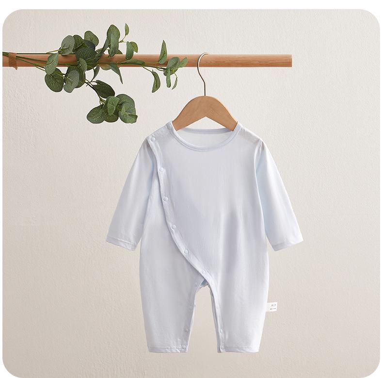 Tagless Double-Layer Cotton Newborn Bodysuit - Breathable, Thin Pajamas for Spring & Autumn
