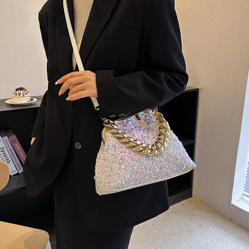 Autumn and Winter New Sequined Banquet Mobile Phone Shoulder Messenger Bag High-end Fashion Atmospheric Women's Bag