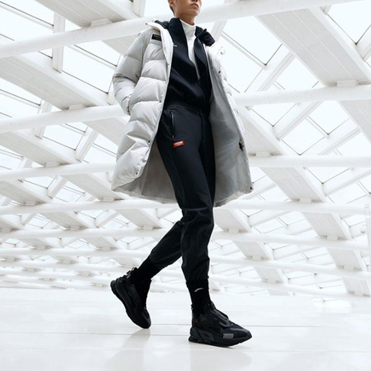 Anta Training Series Heat Technology Mid-Length Hooded Down Jacket Men Outerwear Cool-Wind-Gray 152147945-1