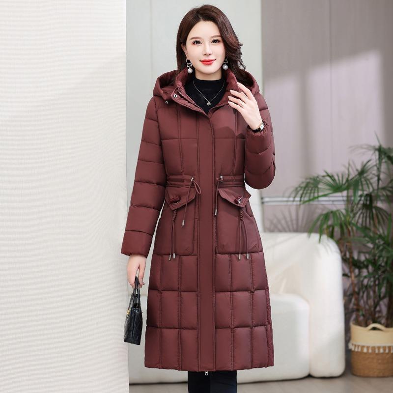 Large size new thin cotton-padded jacket thickened loose knee-padded jacket medium and long down cotton-padded jacket trendy