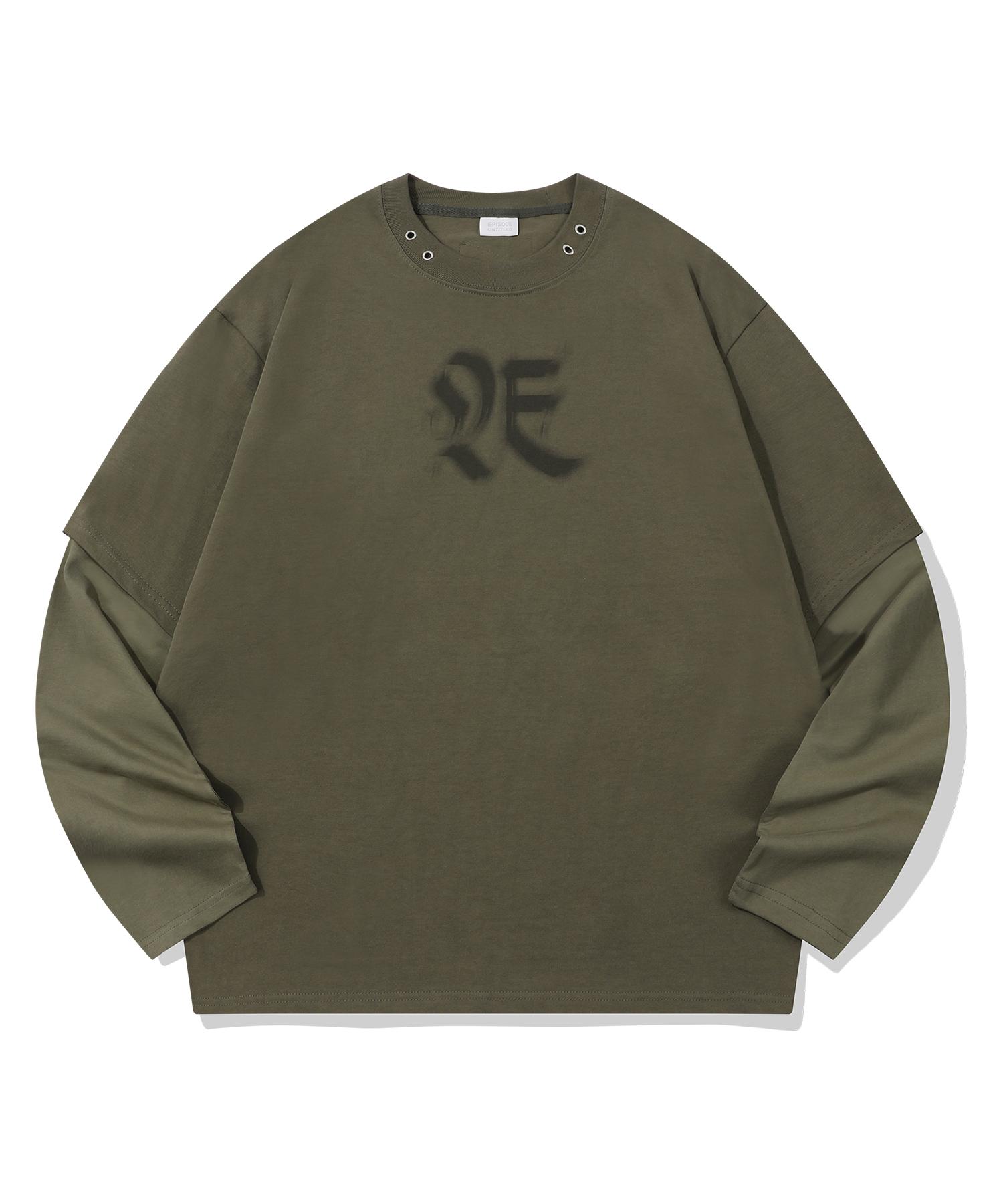 Episode Untitled Signature Logo Patchwork Long Sleeves_Khaki Khaki/2