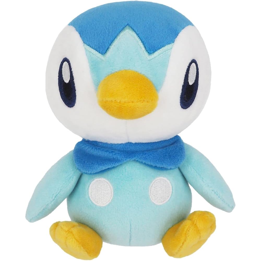 San-Ei Pocket Monsters All Star Collection Piplup Plush Toy 10cm x 12cm x 15.5cm Pokmon Soft Toy