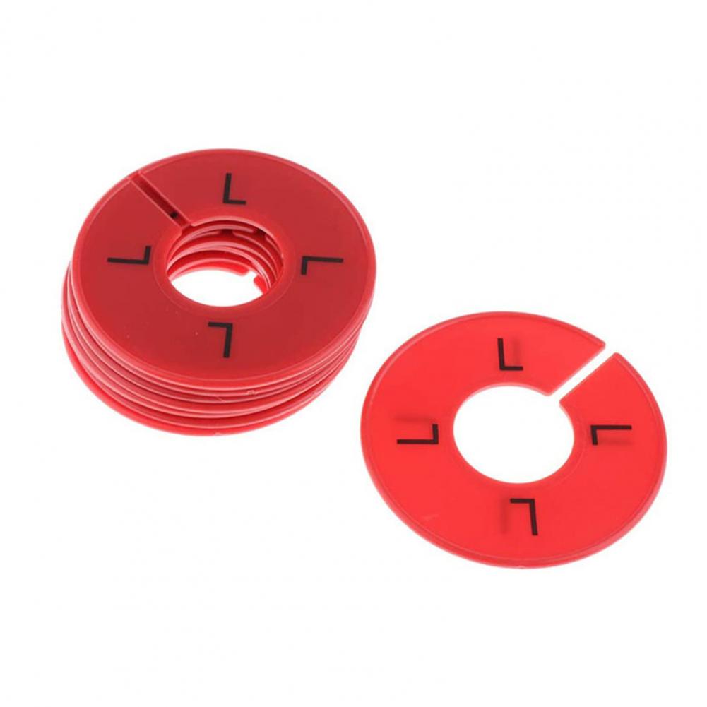 

10 шт. разделителей размеров, практичные круглые разделители для сортировки одежды, компактные разделители размеров одежды красный