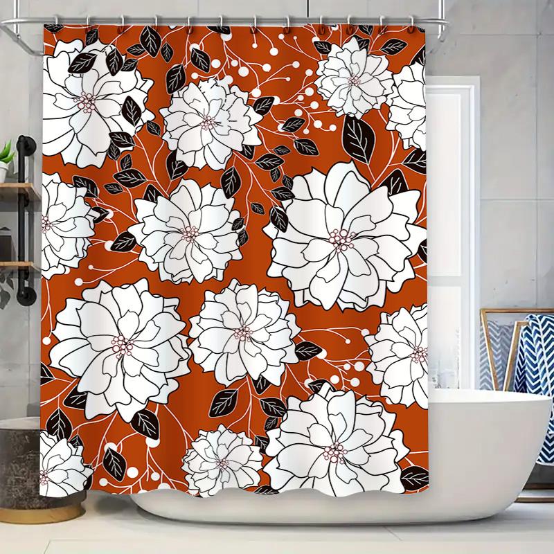 

Цветочная шторка для душа Домашний декор Водонепроницаемая декорация для ванной 3D-принт Белый Черный Красный дизайн Занавески для окон для детской ванной 90x180cm