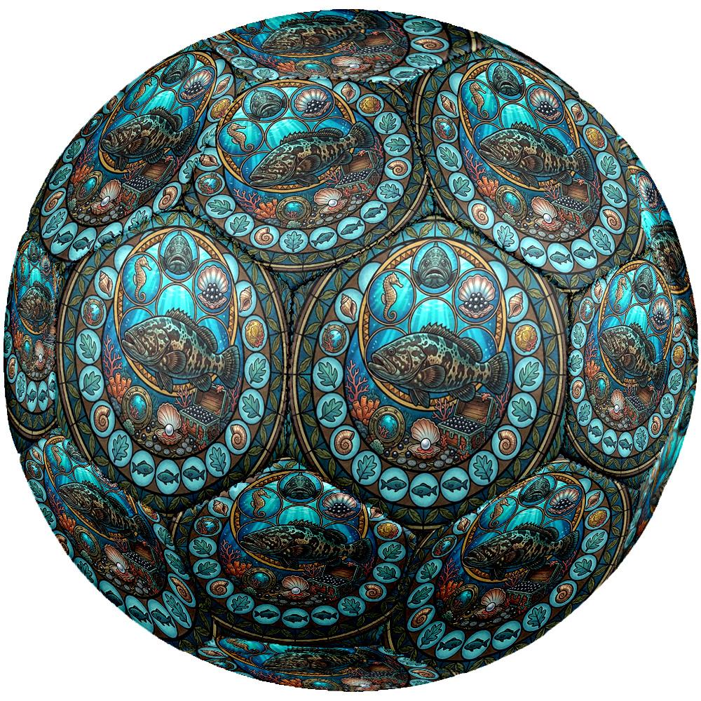 Ocean Treasures Paneel Rond Voetbal Maat 5 Volwassen Bal Geschikt voor Oefenwedstrijden en Buitenteams.