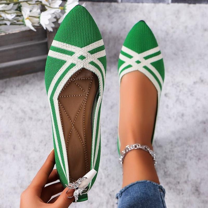 Spring and Autumn Footwear Comfortable Flat Shoes Plus Size Pointy Flat Flying Weaving Women's Shoes